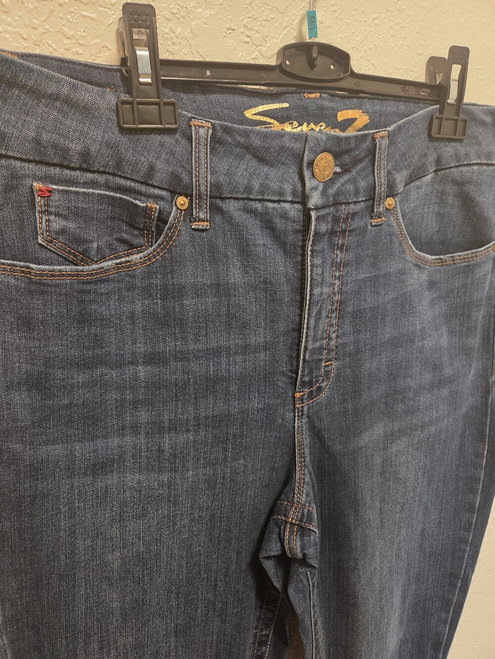 Seven 7 Classic High-Rise Skinny Jeans in Dark Blue - Picture 4 of 5